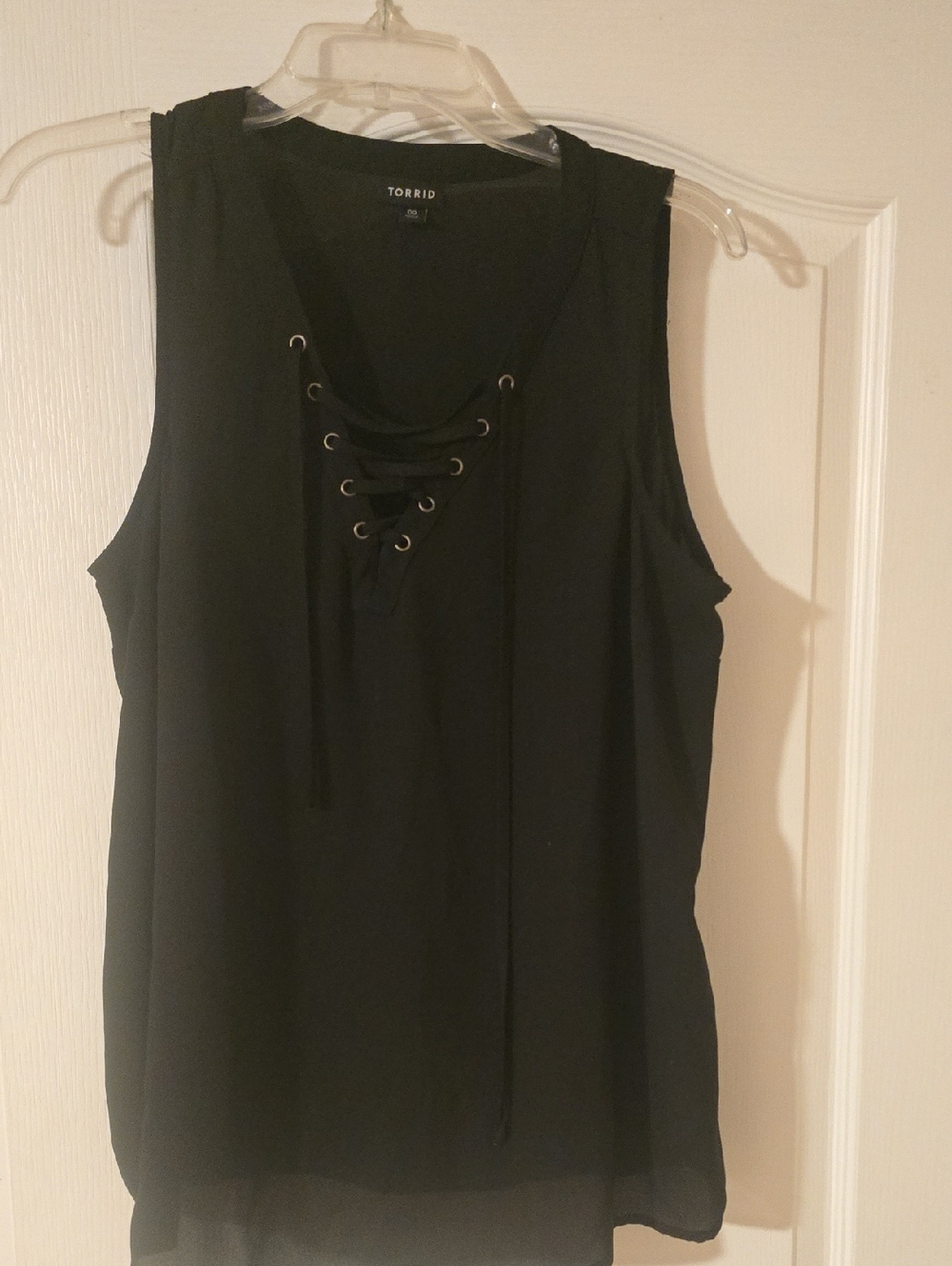 torrid Black Lace-Up Sleeveless Tank